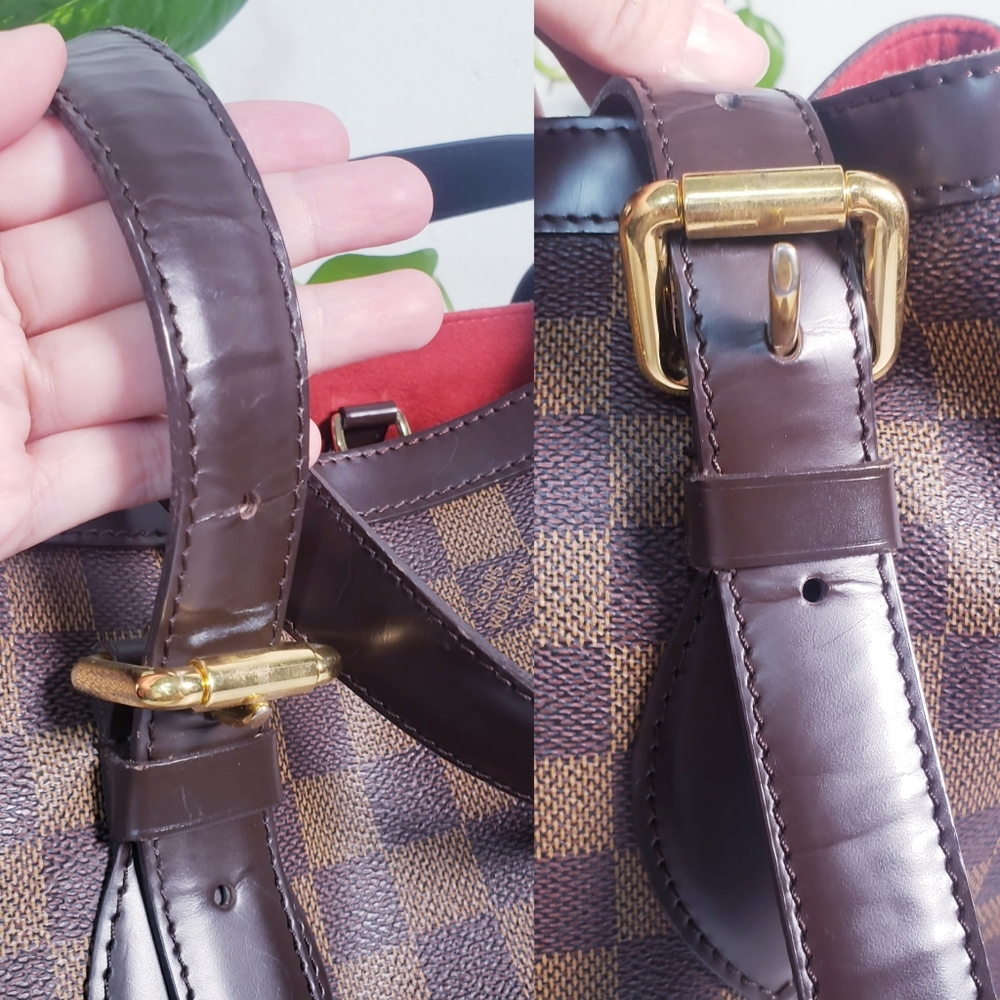Very Good! LOUIS VUITTON Damier Hampstead MM Med - Picture 8 of 16